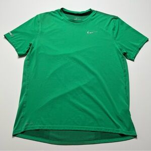 Nike Mens Dri Fit Short Sleeve Running T-Shirt - Green - Size M